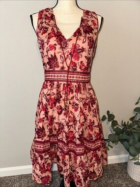kate spade Pink Dress with Red Floral Print
